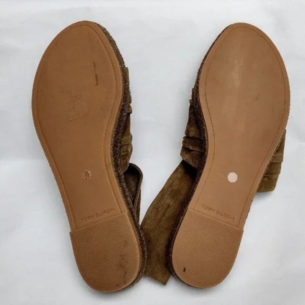 Tory Burch Suede Slingback Sandals Green NWOT - Picture 5 of 12